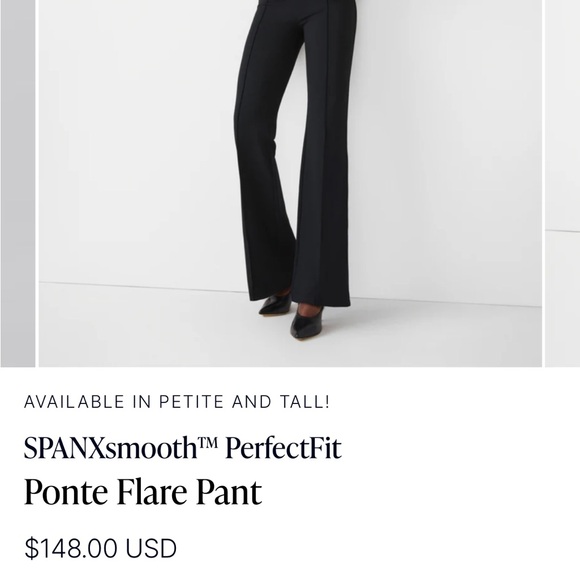 SPANX High Waisted Black Ponte Flare Pants - Picture 6 of 6
